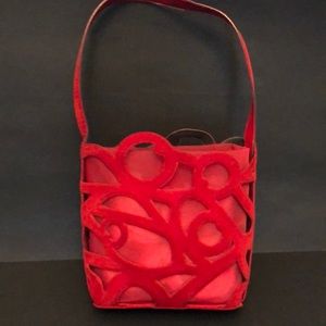 Salvatore Ferragamo Red Suede Novelty Bag